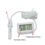 Digital thermometer and hygrometer with wire / probe, white color